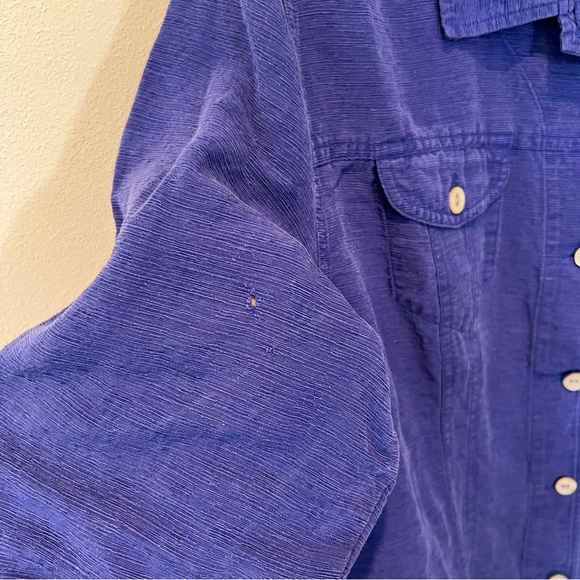 Chicos 3 Vintage Silk and Linen Mother of Pearl Button Front Lightweight Jacket - Picture 5 of 11